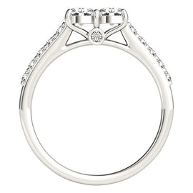 White Gold 14k Round Two Stone Diamond Ring