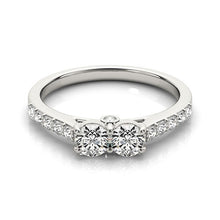 Load image into Gallery viewer, White Gold 14k Round Two Stone Diamond Ring