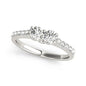 White Gold 14k Round Two Stone Diamond Ring