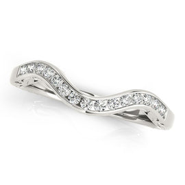 White Gold 14k Curved Diamond Wedding Ring