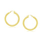 Yellow Gold 14k 25 mm Polished Crafted Hoop Earrings with Snap Lock Backing