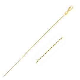 Yellow Gold 14k 0.45mm Classic Box Chain in Lobster Claw