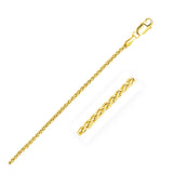 Yellow Gold 14k 2.1mm Round Wheat Chain in Lobster Clasp