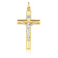 Load image into Gallery viewer, Two Tone Gold 14k Crafted Cross Pendant
