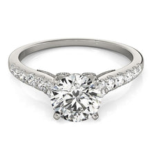 Load image into Gallery viewer, White Gold 14k Diamond With Single Row Band Engagement Ring