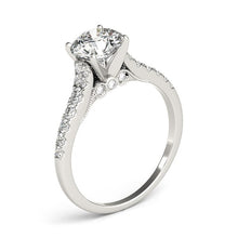 Load image into Gallery viewer, White Gold 14k Diamond With Single Row Band Engagement Ring