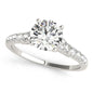 White Gold 14k Diamond With Single Row Band Engagement Ring