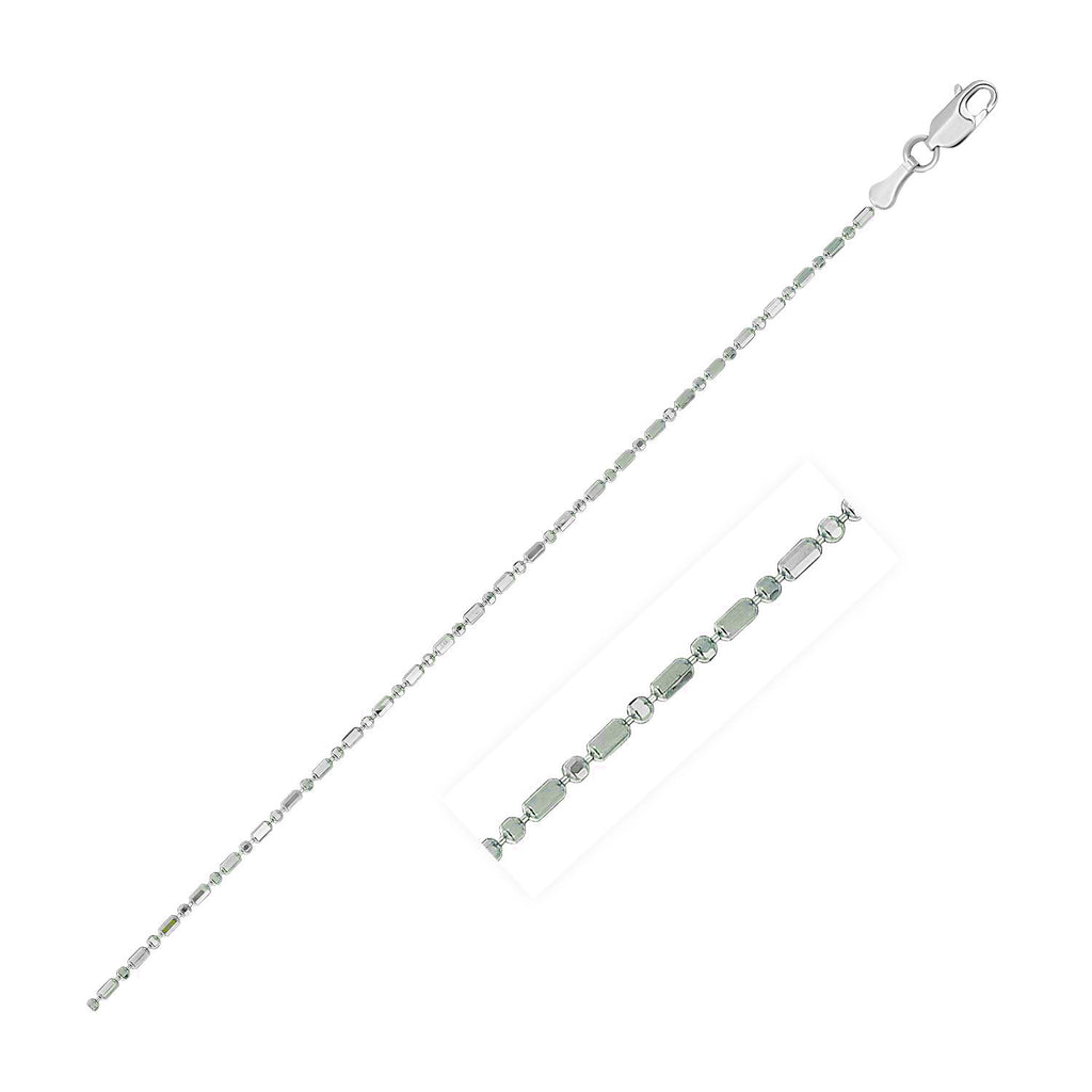 White Gold Diamond-Cut 14k 1.0mm Bead Chain