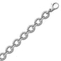 Sterling Silver Diamond Cut Rhodium Plated Women's Chain Style Bracelet