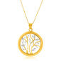 14k Two-Tone Gold Pendant with an Open Round Tree Design