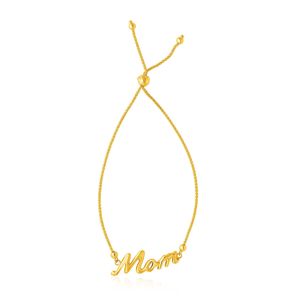Yellow Gold 14k MOM Style Women's Lariat Bracelet