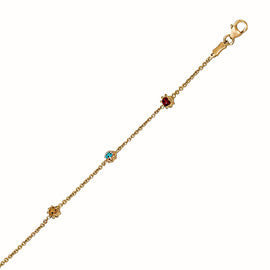 Yellow Gold 14k Childs Bracelet with Ladybug Stations