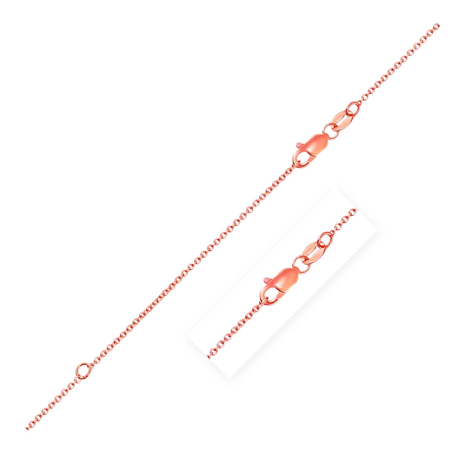 Rose Gold 14k 1.0mm Extendable Cable Chain in