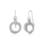 White Gold 14k Dangling Earrings with Interlocking Circle
