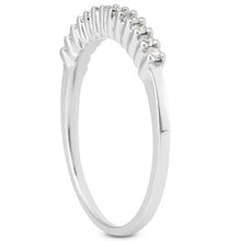 Load image into Gallery viewer, White Gold 14k Raised Shared Prong Diamond Wedding Ring Band