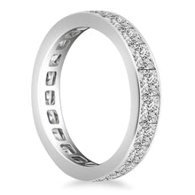 Load image into Gallery viewer, White Gold 14k Channel Set Princess Cut Diamonds Eternity Ring