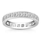 White Gold 14k Channel Set Princess Cut Diamonds Eternity Ring