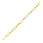Yellow Gold 14k Women's Fancy Bracelet with Polished Rectangular Oval Links