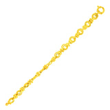 Yellow Gold 14k Dual Round Link Interlaced Bracelet