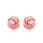 Rose Gold 14k Love Knot Earrings with Ridge Texture