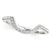 Load image into Gallery viewer, White Gold 14k Curved Design Diamond Wedding Ring