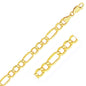 Yellow Gold 6.5mm 10k Lite Lobster Claw Figaro Chain