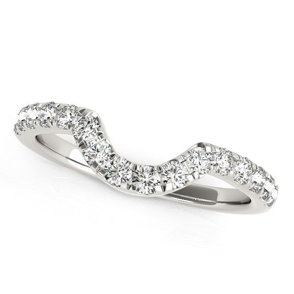 White Gold 14k Crafted Curved Diamond Wedding Ring