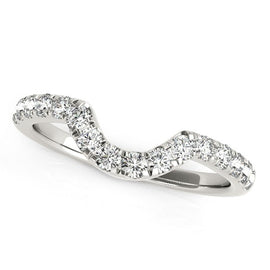 White Gold 14k Crafted Curved Diamond Wedding Ring