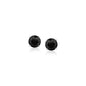14k White Gold Stud Earrings with Black 5mm Faceted Cubic Zirconia