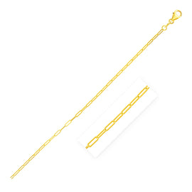 Yellow Gold Fine Paperclip 1.5mm 14k Anklet
