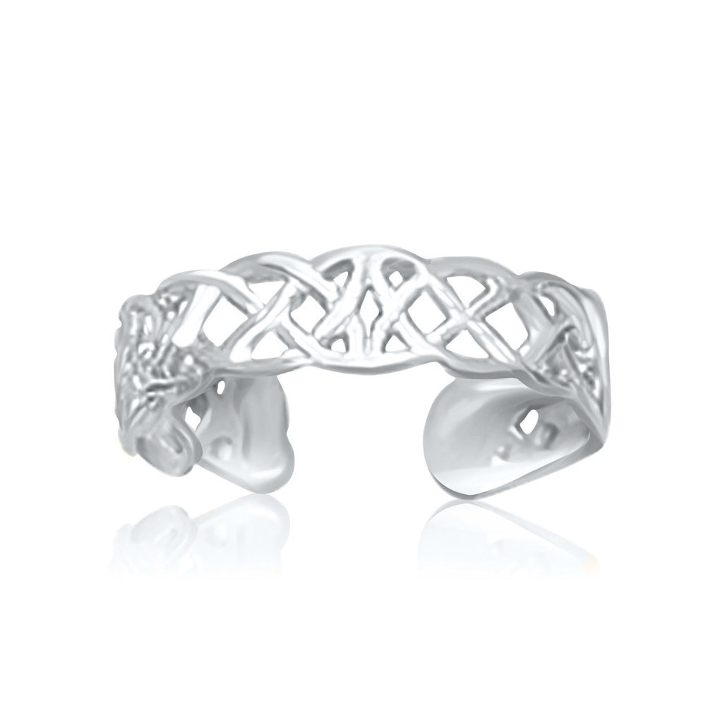White Gold 14k Toe Rings in a Celtic Knot Style