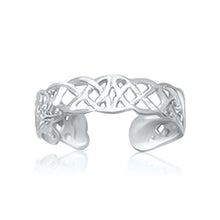 Load image into Gallery viewer, White Gold 14k Toe Rings in a Celtic Knot Style