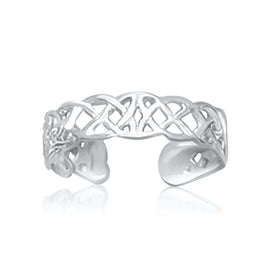 White Gold 14k Toe Rings in a Celtic Knot Style