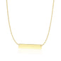 Yellow Gold 14k Smooth Flat Horizontal Women's Bar Style Necklace