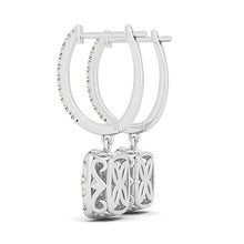 Load image into Gallery viewer, White Gold 14k Double Cushion Outer Shaped Diamond Halo Earrings