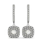 White Gold 14k Double Cushion Outer Shaped Diamond Halo Earrings
