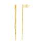 Yellow Gold 14k Post Earrings with Long Chains in Pushback Clasps