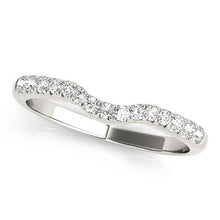 Load image into Gallery viewer, 14k White Gold Pave Set Curved Diamond Wedding Band (1/5 cttw)