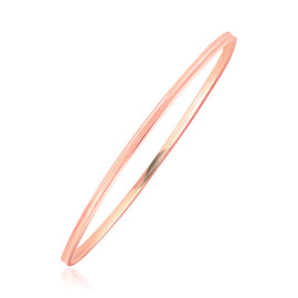 Rose Gold 14k Concave Motif Thin Stackable Bangle