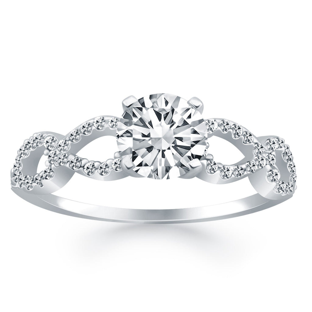 White Gold 14k Double Infinity Diamond Engagement Ring