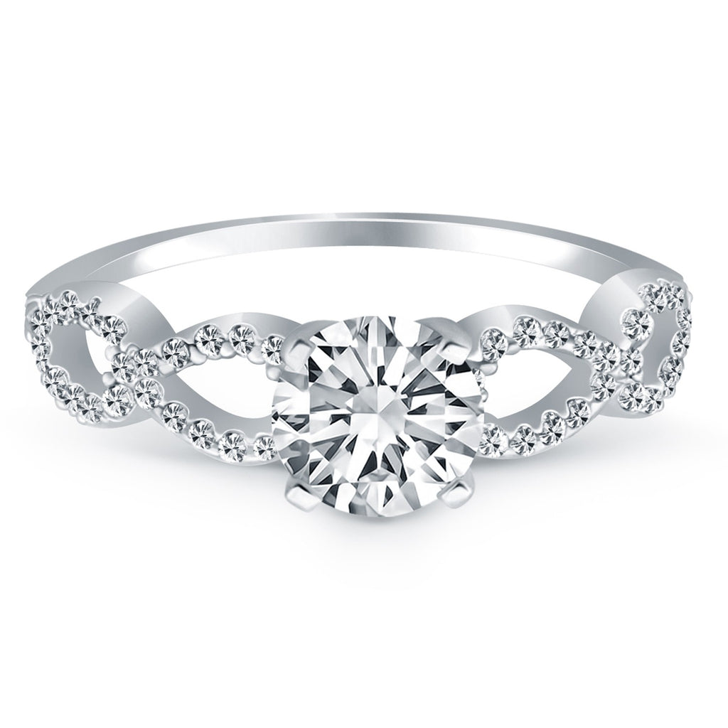 White Gold 14k Double Infinity Diamond Engagement Ring