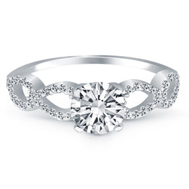 White Gold 14k Double Infinity Diamond Engagement Ring