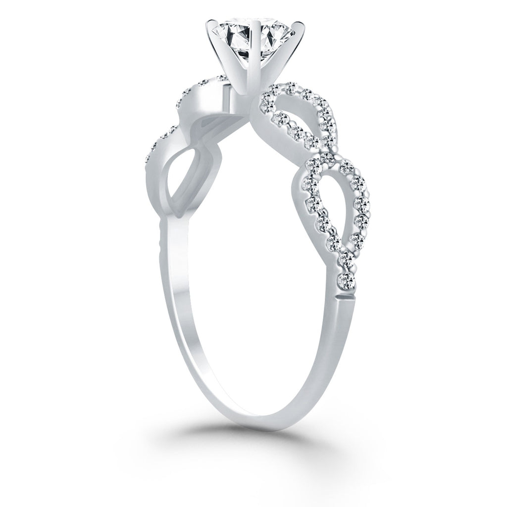 White Gold 14k Double Infinity Diamond Engagement Ring