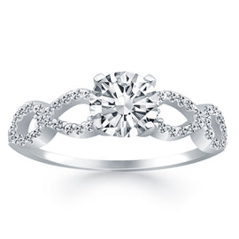 White Gold 14k Double Infinity Diamond Engagement Ring