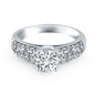 14k White Gold Tapered Pave Diamond Wide Band Engagement Ring