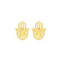 Yellow Gold 14k Polished Hand of Hamsa Post Earrings with Pushback Clasps