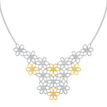 Load image into Gallery viewer, Yellow Gold 14k &amp; Sterling Silver Flower Cluster Bead Women&#39;s Fancy Necklace