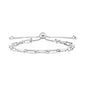 Sterling Silver Paperclip Chain Adjustable Bracelet