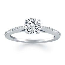 Load image into Gallery viewer, White Gold 14k Micro Prong Diamond Cathedral Engagement Ring
