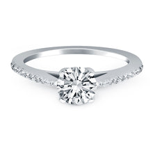 Load image into Gallery viewer, White Gold 14k Micro Prong Diamond Cathedral Engagement Ring